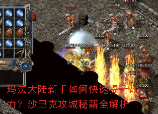 玛法大陆新手如何快速提升战力?沙巴克攻城秘籍全解析 玛法大陆新手如何快速提升战力?沙巴克攻城秘籍全解析