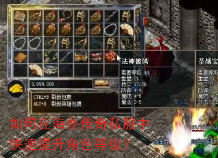 如何在海外传奇私服中快速提升角色等级? 如何在海外传奇私服中快速提升角色等级?