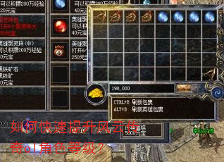 如何快速提升风云传奇ol角色等级? 如何快速提升风云传奇ol角色等级?
