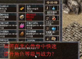 如何在天心传奇中快速提升角色等级与战力? 如何在天心传奇中快速提升角色等级与战力?